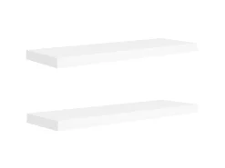 Prateleira| Prateleiras parede suspensas 2 pcs 80x23,5x3,8cm MDF PT758683 Branco