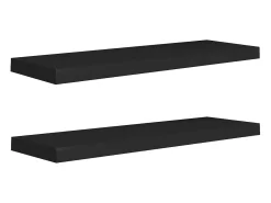 Prateleira| Prateleiras parede suspensas 2 pcs 80x23,5x3,8cm MDF PT166519 Preto