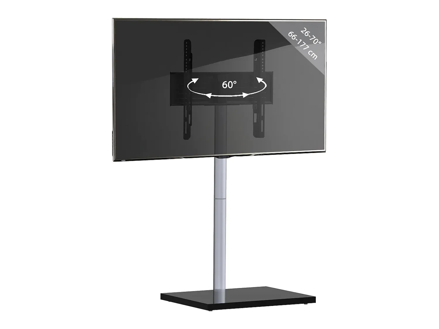 Móvel De Tv*VCM Pés de suporte de TV Nalano Preto A. 100 x L. 60 x P. 45 cm Multicor