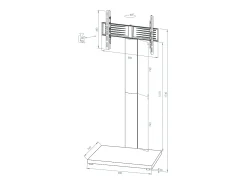 Móvel De Tv*VCM Pés de suporte de TV Onu Vidro preto A. 174 x L. 68 x P. 54 cm Multicor