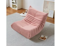 Poltrona| Puf de lã de cordeiro para adultos, design acolchoado, sofá preguiçoso para um canto aconchegante, Rosa