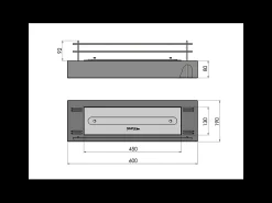 Best Queimador a bioetanol com bancada em aço inoxidável mate 60cm com grelha Preto
