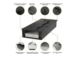 Sale Queimador de bioetanol embutido em aço inoxidável de 4 lt 100cm Preto