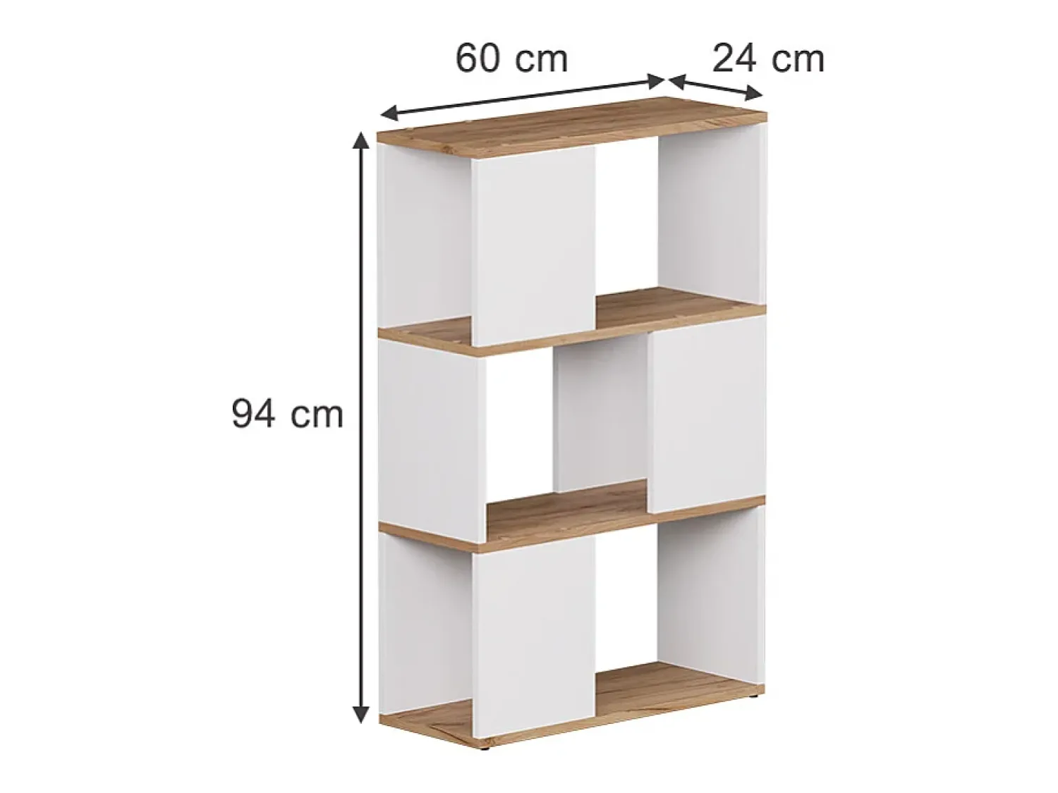 Vicco Raumteiler carvalho branco/dourado 60x24x94 eneos^ Prateleira