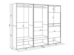Móvel De Entrada|Skraut Home Roupeiro aberto, 180x35x145cm, Para quarto, dormitório, Sapateira, Cimento Cinzento