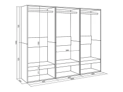 Discount Skraut Home Roupeiro aberto, 180x35x145cm, Para quarto, dormitório, Barra e Prateleira, Branco