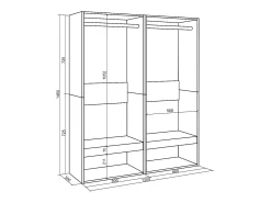 Móvel De Entrada*Skraut Home Roupeiro aberto, 120x35x145cm, Para quarto, dormitório, Barra e Prateleira, Cimento Cinzento