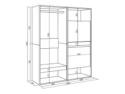 Móvel De Entrada*Skraut Home Roupeiro aberto, 120x35x145cm, Para quarto, dormitório, Sapateira, Branco