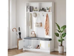 Hauss Spole Roupeiro com 3 portas, sapateira e 6 ganchos, simples e versátil 120×40×191 cm^ Móvel De Entrada