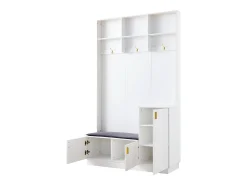 Móvel De Entrada*Hauss Spole Roupeiro com 3 portas, 3 ganchos e arrumação aberta, 120x40x200 cm Branco