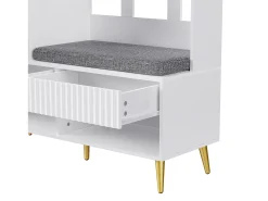 Móvel De Entrada*Hauss Spole Roupeiro com 1 porta, 2 gavetas, 4 ganchos e 1 banco 100 x 35 x 180 cm Branco