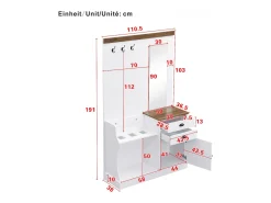 New Hauss Spole Roupeiro e madeira com espelho, 2 gavetas, 1 porta, ganchos e suporte para guarda-chuva 110,5x38x191cm Branco
