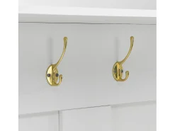 Móvel De Entrada*Hauss Spole Roupeiro e natural com porta e ganchos dourados, design em arco 75x35x195cm Branco