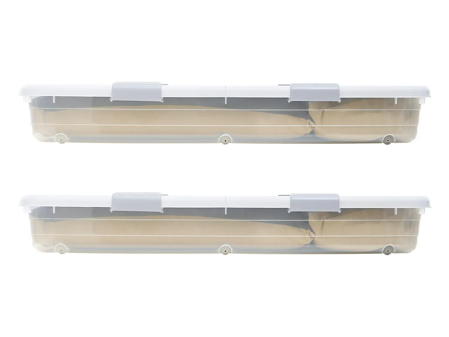 Best Sacos de Armazenamento SucceBuy sob a Cama com Rodinhas, Organizador de Sapatos sob a Cama de 101x51x15 cm, Caixa de Armazenamento com Tampa Transparente