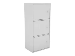 Biblioteca| Sala de estar Plea 1 guarda-roupa com 3 portas e 1 prateleira 3 níveis 184x42x29 cm Branco