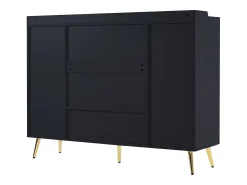 Móvel De Arrumação|Sapateira|ModernLuxe Sapateira - 2 gavetas + 4 portas + compartimento aberto - Preto