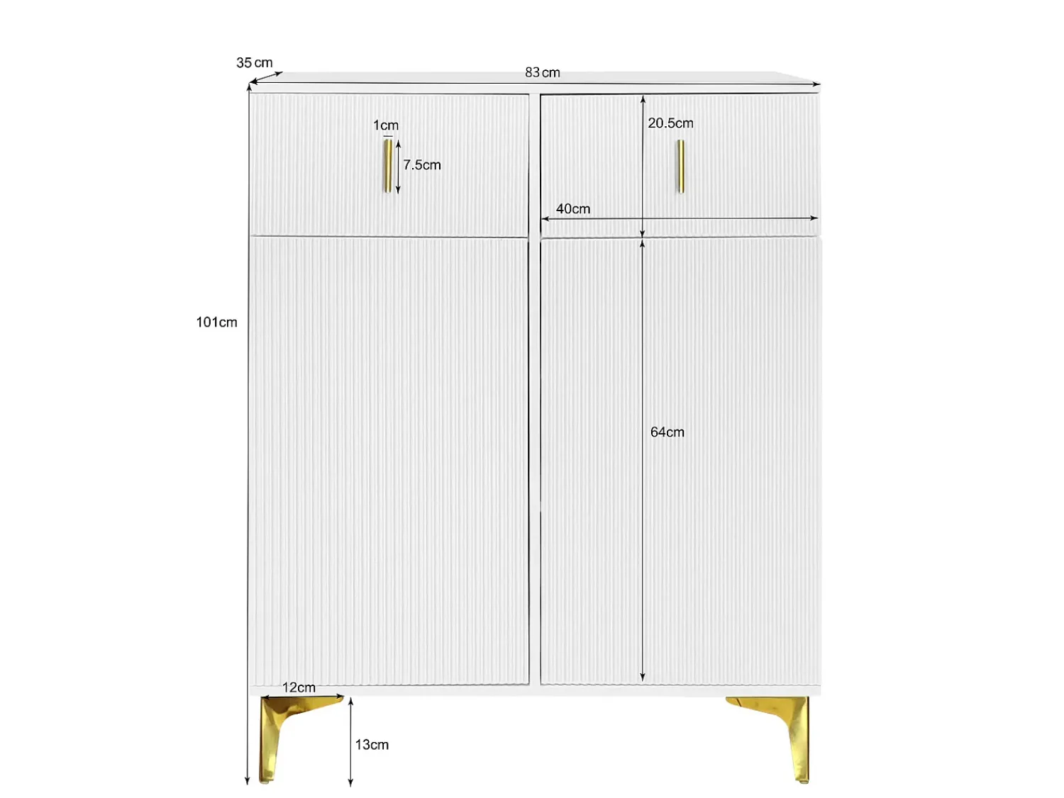 Merax sapateira - 83 x 35 x 101 cm - com 2 portas + 2 gavetas + prateleiras reguláveis - aglomerado -^ Móvel De Arrumação|Sapateira