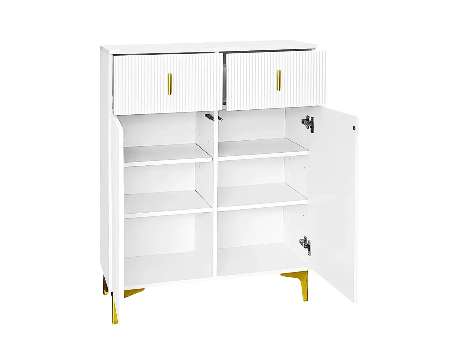 Merax sapateira - 83 x 35 x 101 cm - com 2 portas + 2 gavetas + prateleiras reguláveis - aglomerado -^ Móvel De Arrumação|Sapateira