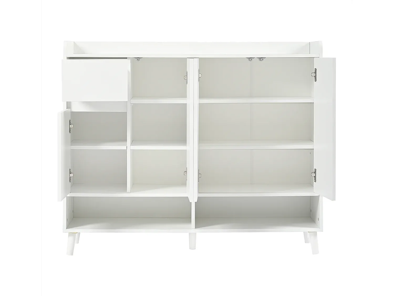 Móvel De Arrumação|Sapateira|Merax Sapateira - 120 x 35 x 99 cm - com 4 portas e 1 gaveta + prateleira ajustável - amplo espaço de armazenamento - aglomerado - Branco