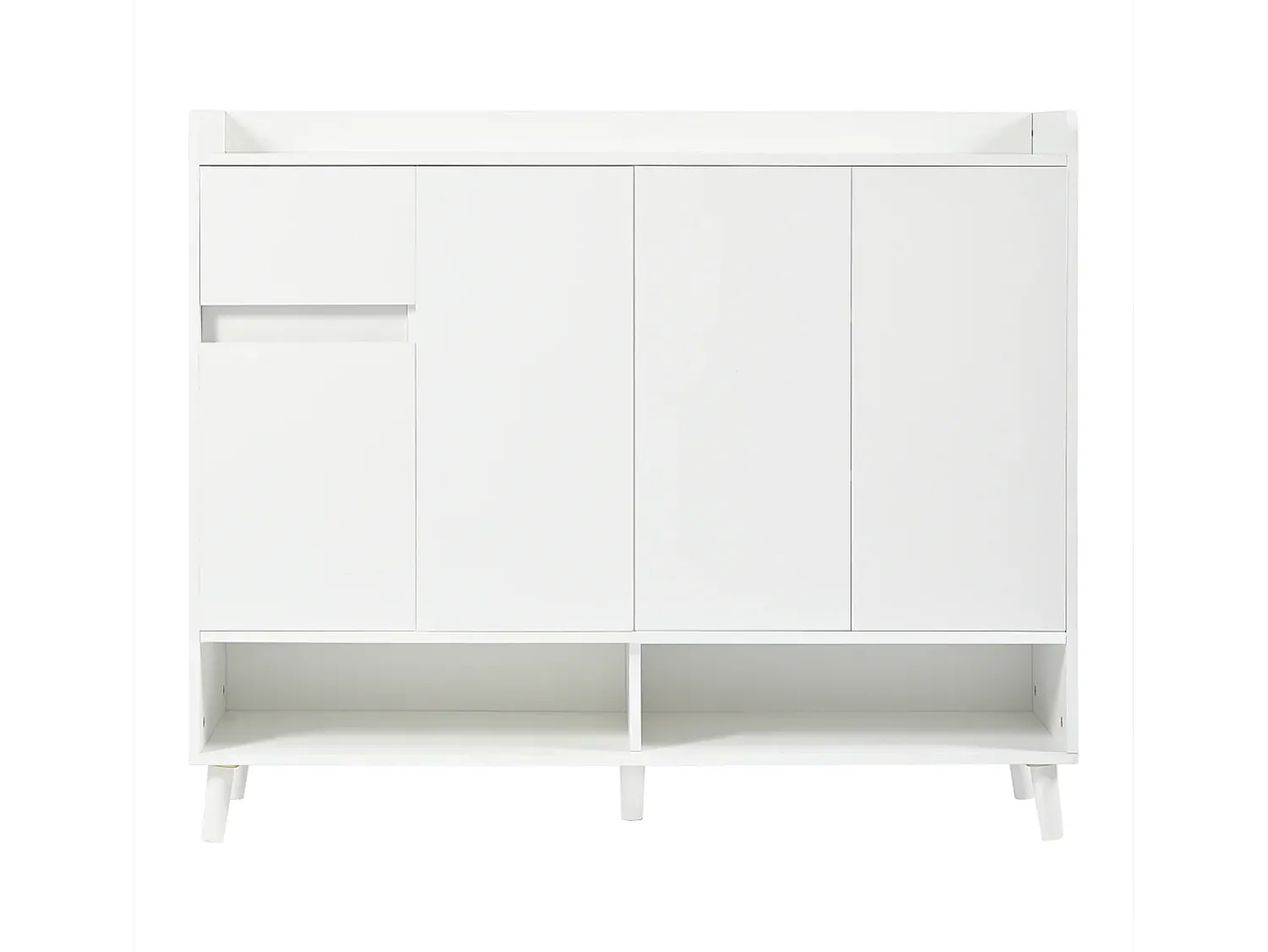 Móvel De Arrumação|Sapateira|Merax Sapateira - 120 x 35 x 99 cm - com 4 portas e 1 gaveta + prateleira ajustável - amplo espaço de armazenamento - aglomerado - Branco