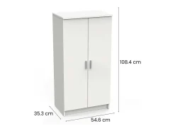 Móvel De Arrumação|Sapateira|Dmora Sapateira 0, Armário multifuncional, Armário de arrumação com prateleiras, Sapateira com duas portas e 6 prateleiras, 55x36h108 cm, Branco