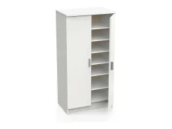 Móvel De Arrumação|Sapateira|Dmora Sapateira 0, Armário multifuncional, Armário de arrumação com prateleiras, Sapateira com duas portas e 6 prateleiras, 55x36h108 cm, Branco