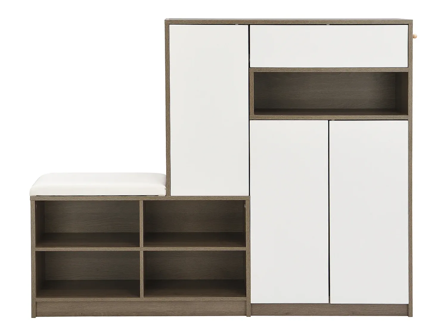 Online Merax Sapateira + conjunto de sapateira com almofada - 140 x 35 x 110 cm - Aglomerado - Branco