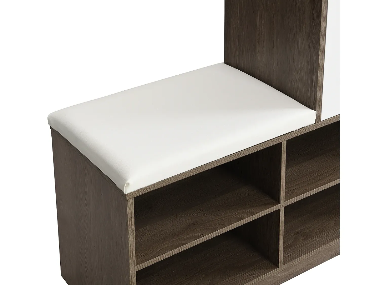 Online Merax Sapateira + conjunto de sapateira com almofada - 140 x 35 x 110 cm - Aglomerado - Branco