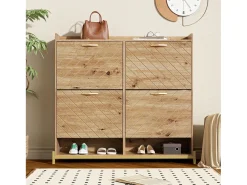 Móvel De Arrumação|Sapateira*Merax Sapateira 4 portas - 108,5 x 24 x 100 cm - para entrada e corredor - MDF - natural Natural claro