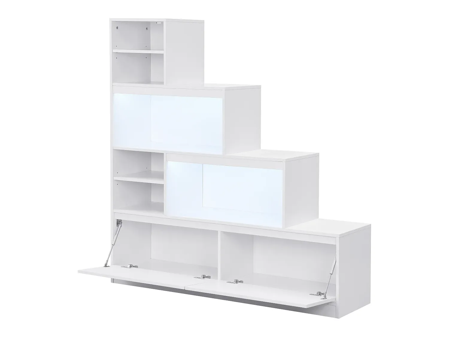 Vente-unique Sapateira 2 portas e 6 nichos com LEDs em MDF - LOVILA^ Móvel De Arrumação|Sapateira