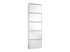Móvel De Arrumação|Sapateira*Dmora Sapateira 0, Sapateira com portas de entrada metálicas, Sapateira linear moderna em , 50x15h169 cm, com 5 portas Branco