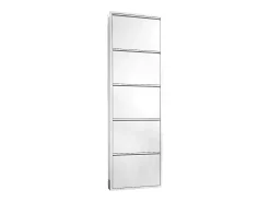 Móvel De Arrumação|Sapateira*Dmora Sapateira 0, Sapateira com portas de entrada metálicas, Sapateira linear moderna em , 50x15h169 cm, com 5 portas Branco