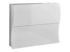 Móvel De Arrumação|Sapateira*Dmora Sapateira Andrea, Armário multiuso com 2 portas dobráveis, Sapateira de entrada, 100% Fabricado na Itália, 101x27h82 cm, brilhante Branco