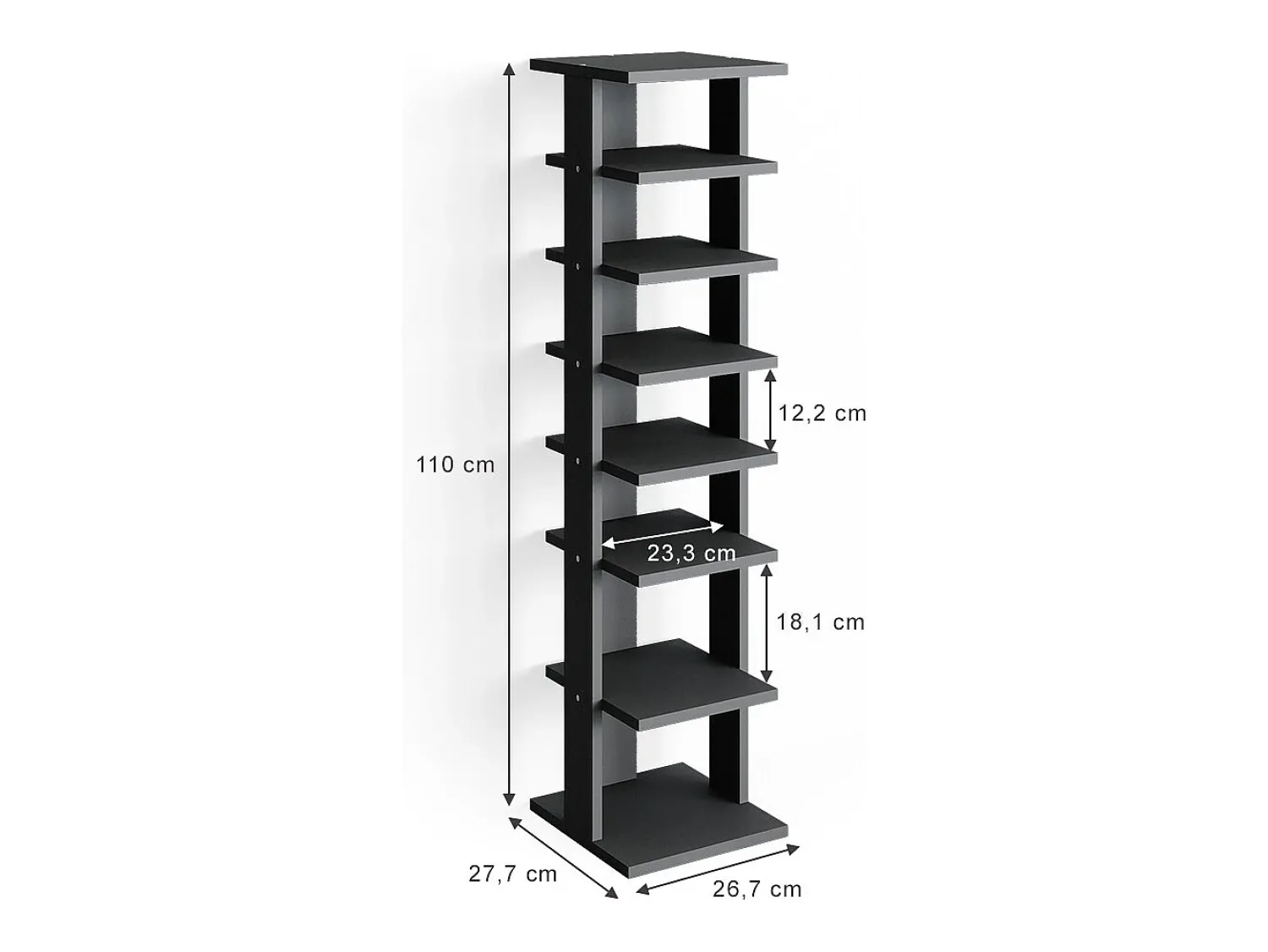 Vicco Sapateira antracite 26.7x27.7x110 sara^ Móvel De Arrumação|Sapateira