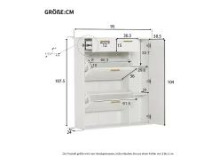 Móvel De Arrumação|Sapateira*Hauss Spole Sapateira branca com 2 gavetas, 2 abas e 1 porta 95x24x107cm Branco