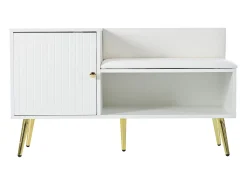 Móvel De Arrumação|Sapateira*Hauss Spole Sapateira branca com 1 porta e banco estofado, pés em metal 100x38x58cm Branco