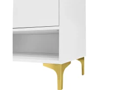 Móvel De Arrumação|Sapateira* Sapateira branca moderna com LED e 2 gavetas, design e iluminação para corredor Branco