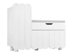 Hauss Spole Sapateira branca 90x35x74,5 cm com 3 portas e 1 gaveta, sapateira embutida, estilo simples^ Móvel De Arrumação|Sapateira