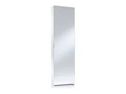 Discount Dmora Sapateira Ciclamino, Móvel de entrada multiuso com porta espelhada, Sapateira moderna com 5 prateleiras, 100% Fabricado na Itália, 50x18h178 cm, Branco