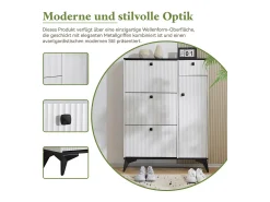 Móvel De Arrumação|Sapateira*Merax Sapateira com 3 abas, 1 gaveta e 1 porta - 90 x 25 x 121 cm - Aglomerado e metal - Branco