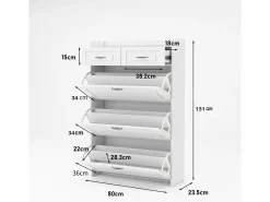 Móvel De Arrumação|Sapateira*Hauss Spole Sapateira com 2 gavetas e 3 portas - Puxadores pretos - Madeira branca Branco