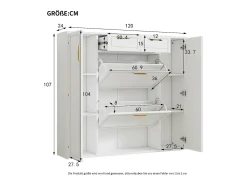 Móvel De Arrumação|Sapateira*Hauss Spole Sapateira com 2 gavetas e 4 portas - Branca 120x24x107 cm Branco