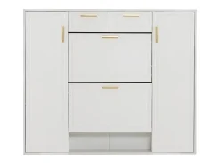 Móvel De Arrumação|Sapateira*Hauss Spole Sapateira com 2 gavetas e 4 portas - Branca 120x24x107 cm Branco