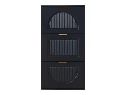 Sale Hauss Spole Sapateira com 3 portas - Preta 60 x 24 x 114 cm Preto