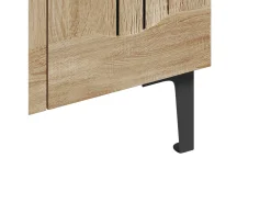 Móvel De Arrumação|Sapateira|Hauss Spole Sapateira com 2 portas - prateleiras ajustáveis ​​- Cor: madeira e preto Natural claro