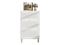 Móvel De Arrumação|Sapateira|Merax Sapateira com 3 portas basculantes com ranhuras - 73 x 23 x 125 cm - com 6 prateleiras - MDF + aglomerado - branca Branco