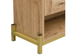 Móvel De Arrumação|Sapateira*Merax Sapateira com 4 portas de vime - 108,5 x 24 x 100 cm - estrutura de metal - MDF - natural Natural claro