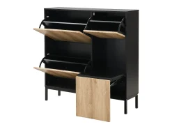 Sale Hauss Spole Sapateira com 3 portas e banco embutido - e natural Preto