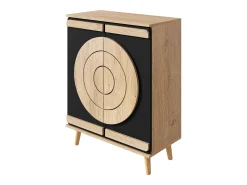 Best Hauss Spole Sapateira com 2 portas redondas geométricas - e bege claro Preto