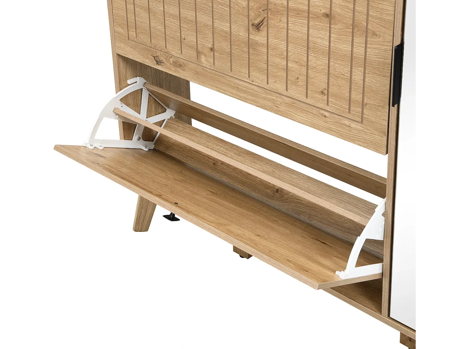 Móvel De Arrumação|Sapateira*Hauss Spole Sapateira com espelho e 4 portas - Madeira MDF - Cor da madeira Natural claro